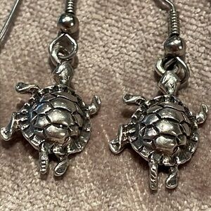 Dainty Turtle Earrings Sterling Silver 925